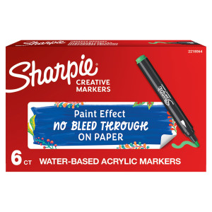 MARCATORE ACRILICO CREATIVE MARKER PUNTA TONDA VERDE SHARPIE COD. 2218064 CONFEZIONE DA 6