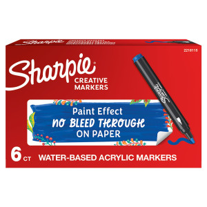 MARCATORE ACRILICO CREATIVE MARKER PUNTA TONDA BLU SHARPIE COD. 2218115 CONFEZIONE DA 6