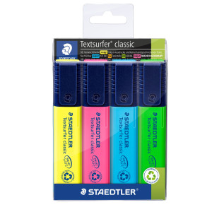 BUSTA 4 EVIDENZIATORI TEXTSURFER CLASSIC 364 STAEDTLER COD. 364-WP4