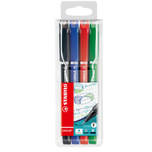 ASTUCCIO 4 FINELINER STABILO SENSOR PUNTA 0.3MM COLORI ASSORTITI COD. 189/4