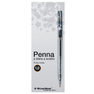 SCATOLA 20 PENNE SFERA SCATTO NERO 1.0MM STARLINE COD. 5603