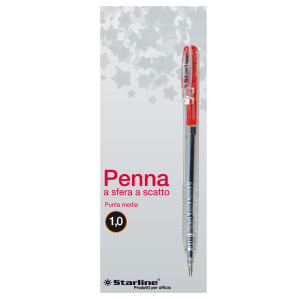 SCATOLA 20 PENNE SFERA SCATTO ROSSO 1.0MM STARLINE COD. 5605