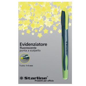 EVIDENZIATORE STARLINE GIALLO P.SCALPELLO 1-4MM COD. STL1638. CONFEZIONE DA 12
