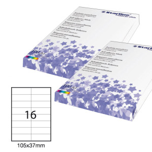 ETICHETTA ADESIVA BIANCA 100FG A4 105X37MM (16ET/FG STARLINE COD. X210ODC511