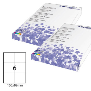 ETICHETTA ADESIVA BIANCA 100FG A4 105X99MM (6ET/FG STARLINE COD. X210ODC540
