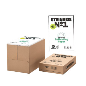 CARTA DA FOTOCOPIE A4 80GR BIANCA STEINBEIS N.1 RICICLATA (DROP MAX 25 RISME COD. 6831DROP