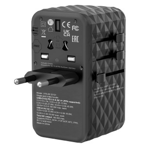 ADATTATORE DA VIAGGIO UTA-06 2X USB-C PD 100W  QC 4+ / 2X USB-A QC 3.0-VERBATIM COD. 32121