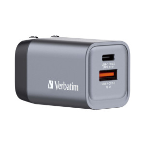 ADATTATORE DA VIAGGIO GNC-35- 1X USB-C PD 35W, 1X USB-A QC 3.0-35W-VERBATIM COD. 32200