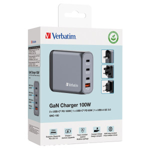 ADATTATORE DA VIAGGIO GNC-100-2X USB-C PD 1X USB-C PD 65W, 1X USB-A QC 3.0-100W COD. 32202
