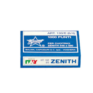 SCATOLA 1000 PUNTI ZENITH 130/E (6/4) IN ACCIAIO NATURALE COD. 0311301401