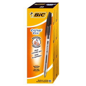 PENNA BIC CRISTAL CLIC NER - CF. DA 20