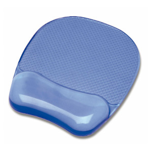 MOUSE PAD CON POGGIAPOLSI IN GEL TRASPARENTE BLU COD. 91141