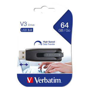 MEMORIA USB 3.0 SUPERSPEED - STORE 'N' GO V3 USB DRIVE 64GB (NERO) COD. 49174