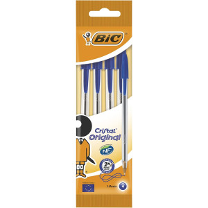 BLISTER 4 BIC CRISTAL BLU