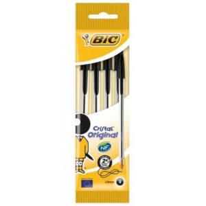 BLISTER 4 BIC CRISTAL NERO