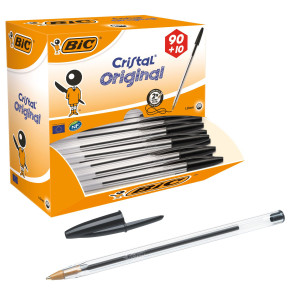 DISPENSER VALUE PACK 90+10 PENNA SFERA CRISTALÂ® MEDIO 1,0MM NERO BICÂ® COD. 942911