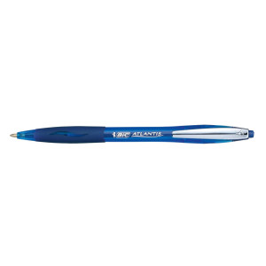 SCATOLA 12 PENNE SFERA SCATTO BICÂ®ATLANTIS PREMIUM CLIP METAL 1,0MM BLU COD. 9021322