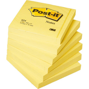 POST-IT 654 76x76 GIALLO 100FG CF.12 COD. 7100103157
