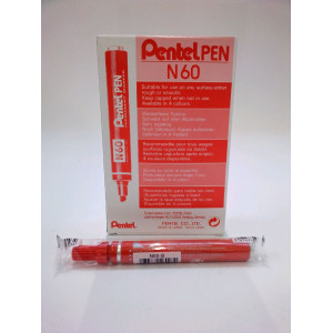 MARCATORE PENTEL PEN N60 ROSSO P.SCALPELLO COD. N60-B