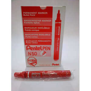 MARCATORE PENTEL PEN N50 ROSSO P.TONDA COD. N50-B