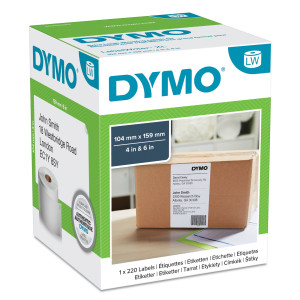 ROTOLO 220 ETICHETTE BIANCHE 104X159MM DYMO LW XL INDIRIZZI S0904980 COD. S0904980