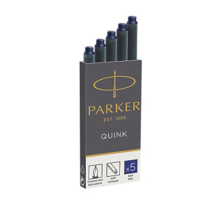 SCATOLA 5 CARTUCCE PARKER QUINK BLU PERMANENTE COD. 1950384