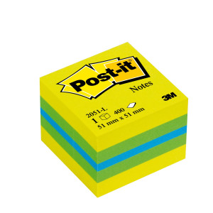 BLOCCO MINICUBO 400FOGLIETTI POST-IT 51X51MM 2051-L GIALLO NEON COD. 7100172394