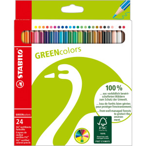 ASTUCCIO 24 PASTELLI GREEN COLOURS STABILO COD. 6019/2-24.