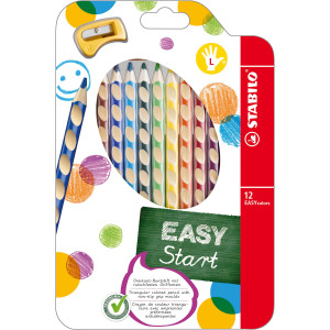 ASTUCCIO 12 PASTELLI COLORATI EASYCOLOR PER MANCINI STABILO COD. 331/12
