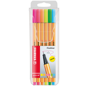 ASTUCCIO 6 PENNARELLI POINT 88 COLORI NEON ASSORTITI 88/6-1 STABILO COD. 88/6-1