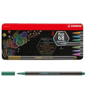 SCATOLA METALLO DA 8 PZ. PEN 68 METALLIC STABILO COD. 6808/8-32