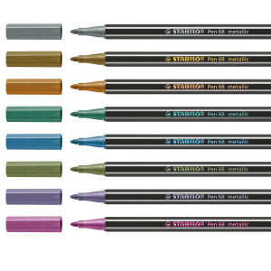 SCATOLA METALLO DA 8 PZ. PEN 68 METALLIC STABILO COD. 6808/8-32