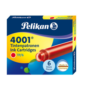 PELIKAN CARTUCCE TP/6 ROSSO 6PZ 4001 (0ATM05) COD. 301192