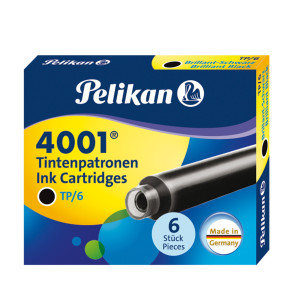 PELIKAN CARTUCCE TP/6 NERO 6PZ PELIKAN 4001 (0ATM04) COD. 301218 TP/6