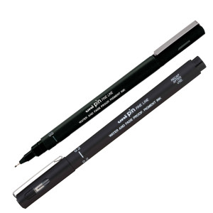 PIN FINELINER NERO PUNTA 0.2MM UNI MITSUBISHI COD. M PIN102 N CONFEZIONE DA 12