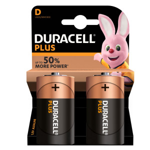 BLISTER 2 PILE DURACELL PLUS (MN1300) D - TORCIA COD. GILMN1300