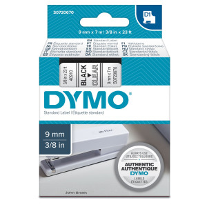 NASTRO DYMO TIPO D1 (9MMX7M) NERO/TRASPARENTE 409100 COD. S0720670