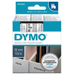 NASTRO DYMO TIPO D1 (12MMX7M) NERO/TRASPARENTE 450100 COD. S0720500