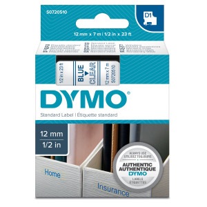 NASTRO DYMO TIPO D1 (12MMX7M) BLU/TRASPARENTE 450110 COD. S0720510