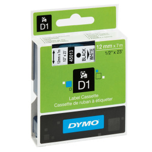 NASTRO DYMO TIPO D1 (12MMX7M) NERO/BIANCO 450130 COD. S0720530