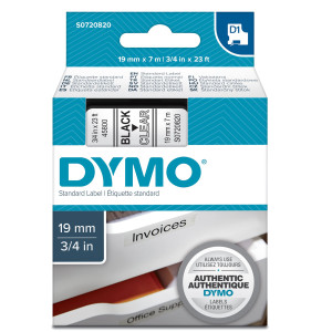 NASTRO DYMO TIPO D1 (19MMX7MT) NERO/TRASPARENTE 458000 COD. S0720820