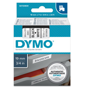 NASTRO DYMO TIPO D1 (19MMX7MT) NERO/BIANCO 458030 COD. S0720830