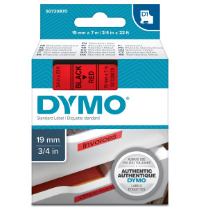 NASTRO DYMO TIPO D1 (19MMX7MT) NERO/ROSSO 458070 COD. S0720870