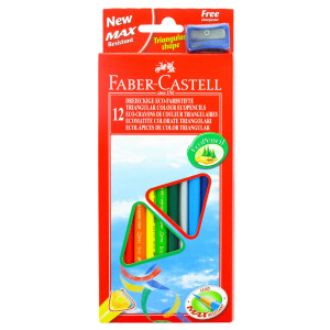 ASTUCCIO 12 PASTELLI COLORATI TRIANGOLARI ECO + TEMPERINO FABER CASTELL COD. 120523