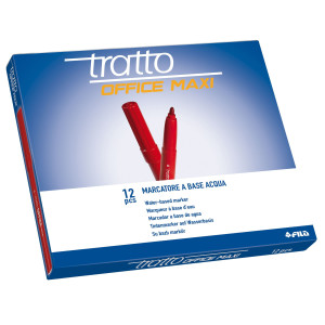 SCATOLA 12 PENNARELLI TRATTO OFFICE MAXI ROSSO COD. 731602