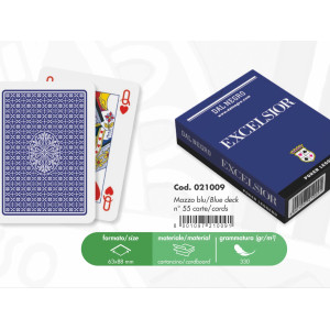 MAZZI CARTE POKER EXCELSIOR BLU 54PZ.