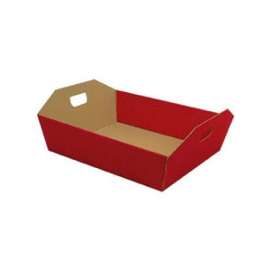 CESTA STANDARD CON MANIGLIA KRAFT ROSSA 34X29X10 - 1610W/CRO