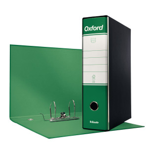 REGISTRATORE OXFORD G85 VERDE DORSO 8CM F.TO PROTOCOLLO ESSELTE COD. 390785180