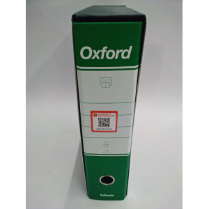 REGISTRATORE OXFORD G85 VERDE DORSO 8CM F.TO PROTOCOLLO ESSELTE COD. 390785180