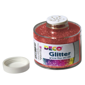 BARATTOLO GLITTER GRANA FINE ML150 ROSSO ART 130/100 DECO COD. 130/100/3